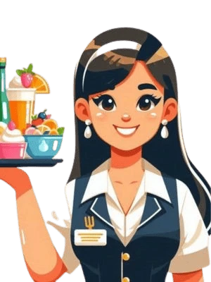 Mesera y ayudante de cocina